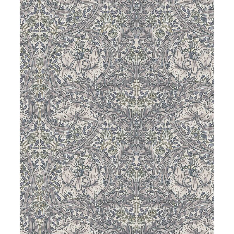 A-Street Prints African Marigold Grey Floral Wallpaper