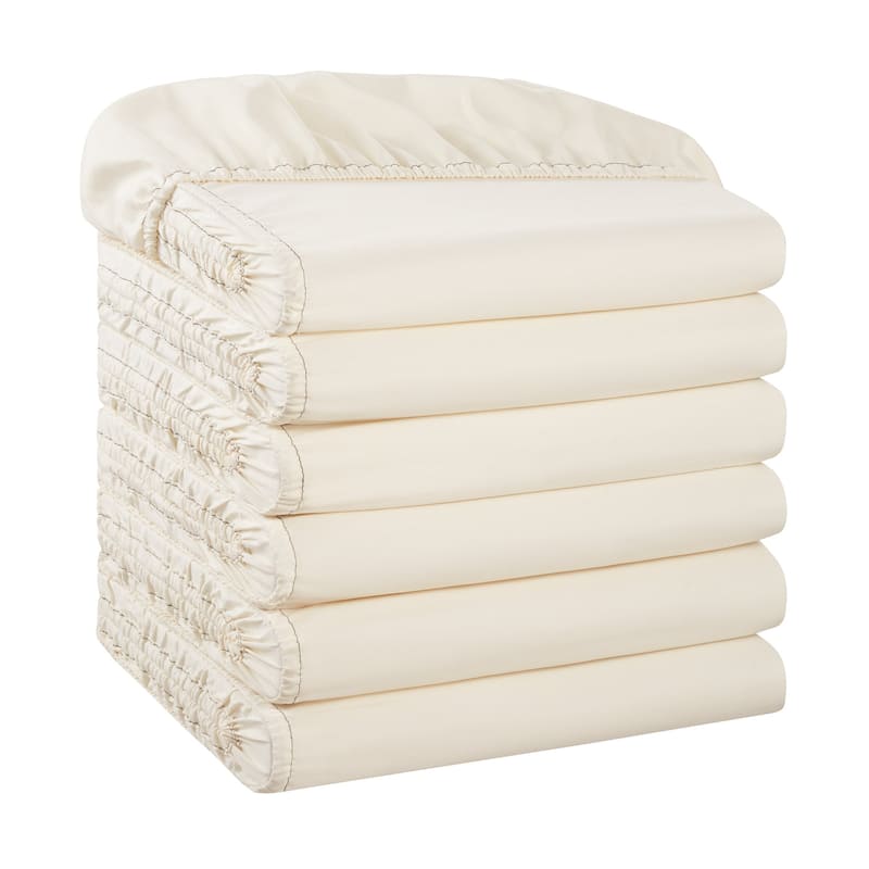 Host & Home Microfiber Fitted Sheets (6 Pack) - Twin XL - Ivory