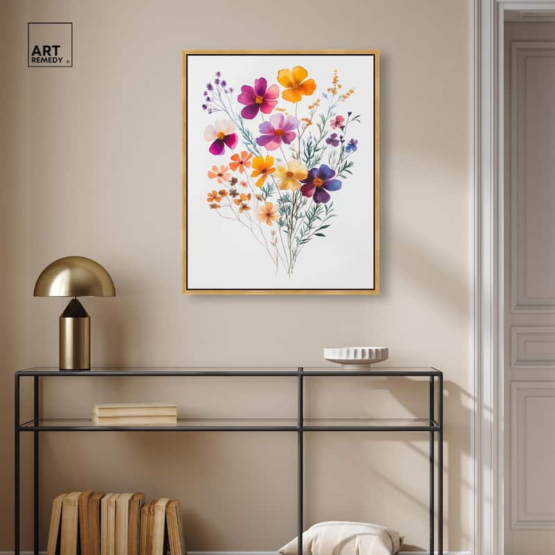 Watercolor Wildflower Canvas by Art Remedy