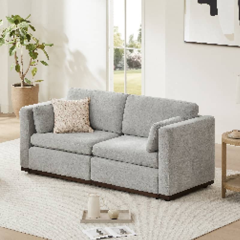 Donna Oversized Modular Sectional Fabric Sofa with Upgraded Wood Base