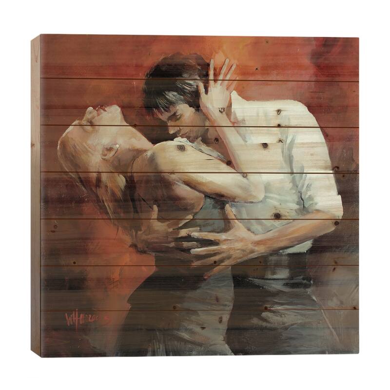 Tango Passion Print On Wood by Willem Haenraets - Multi-Color - 26x26x1.5