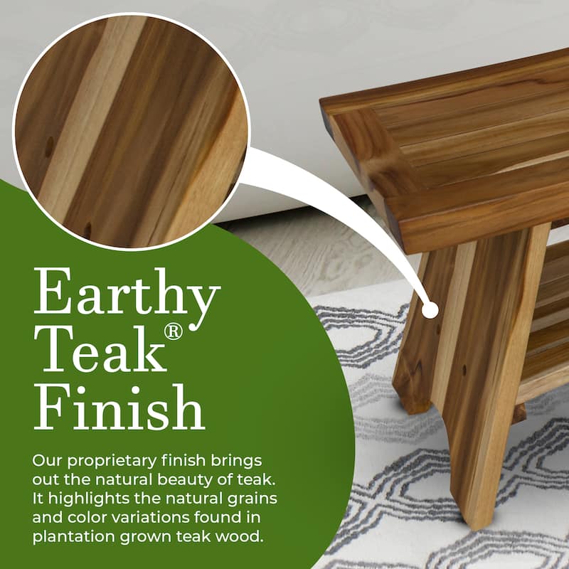 EcoDecors 35-inch, Teak Shower Bench for Inside Showe, Teak Bench Shower, Teak Bench for Shower, Shower Teak Bench, Teak Bench