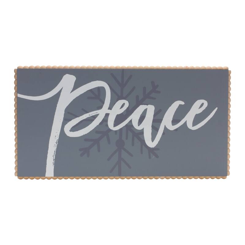 24" "Peace" with Snowflake Christmas Wall Sign