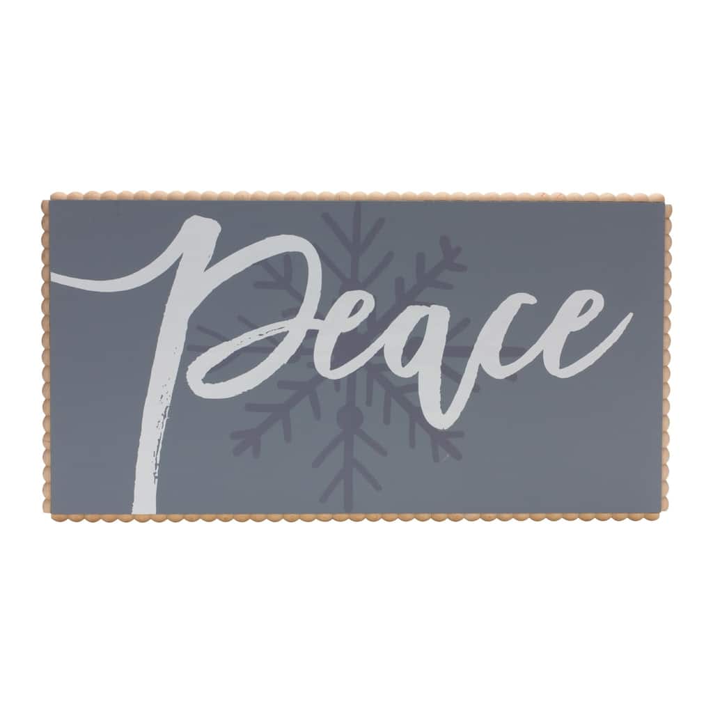 24" "Peace" with Snowflake Christmas Wall Sign