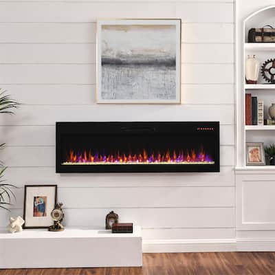 60 Inch Electric Fireplace,Recessed and Wall Mounted Fireplace