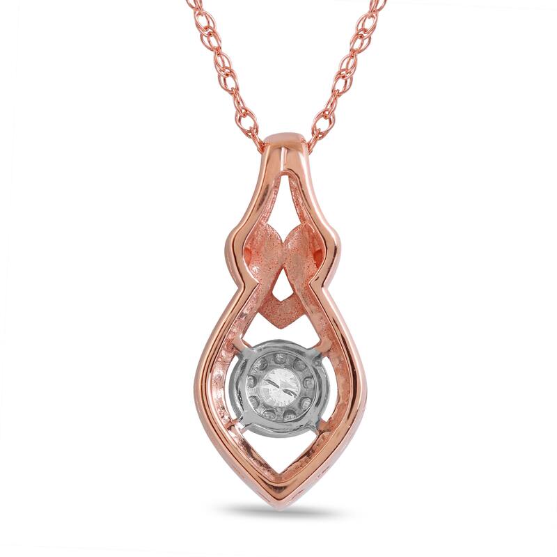 1/6ct TDW Diamond Teardrop Pendant Necklace in 10k Gold for Women