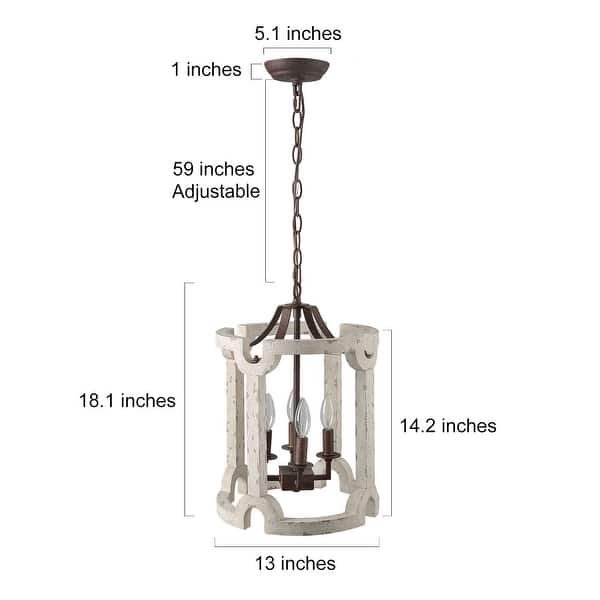 dimension image slide 0 of 2, The Gray Barn Farmhouse 3/4-Light Wood Chandelier Lantern Foyer Island Lights