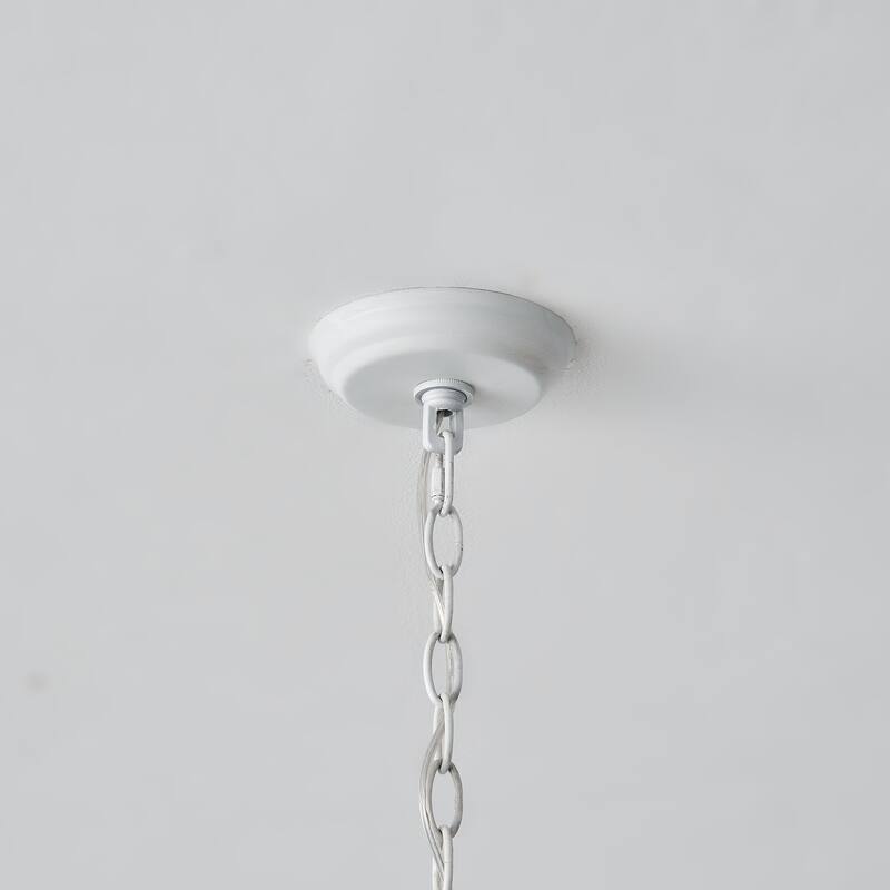 20 in. 5-Light Modern Off-White Chandelier - 19.7" D x 19.7" W x 23.7" H