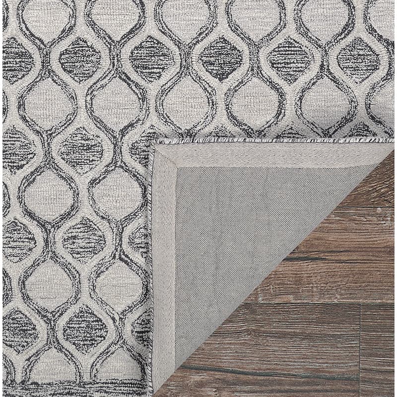 Handmade Terasia Geometric Sea Wool Area Rug