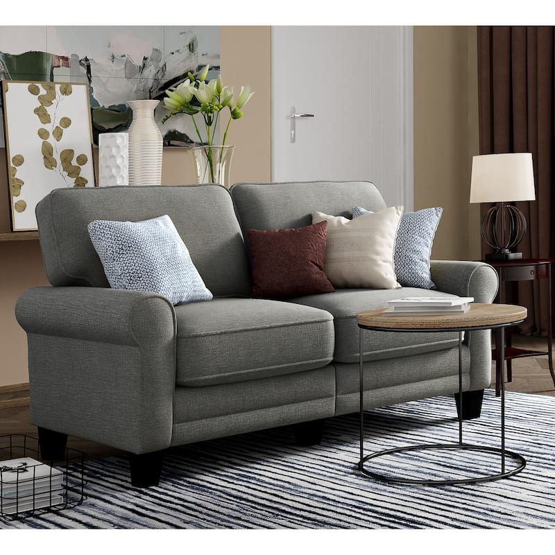 Serta Copenhagen 61" Loveseat for Two People, Pillowed Back Cushions and Rounded Arms, Durable Modern Upholstered Fabric