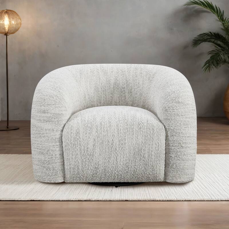 Furniture of America Korix Modern 37-inch Boucle Swivel Accent Chair