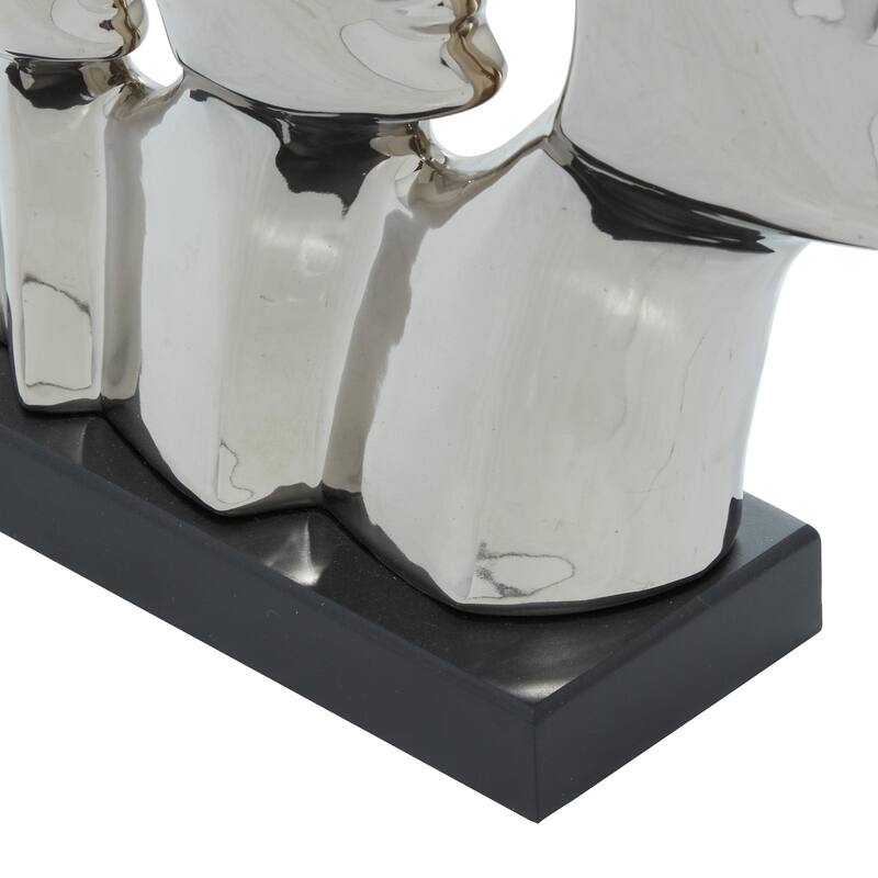 Porcelain Ceramic Face Decorative Sculpture - Silver - Roche River Decor