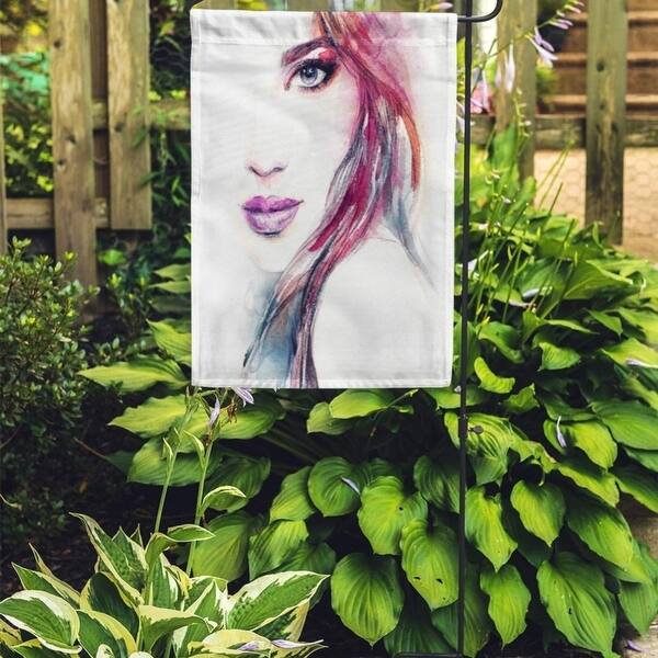 Shop Hair Abstract Woman Face Watercolor Painting Beauty Girl Draw Color Garden Flag Decorative Flag House Banner 12x18 Inch Overstock 31372123