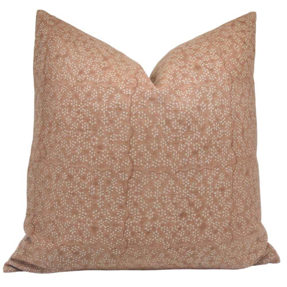 Linen Decorative Block print pillow Cover - Ola Vrishti