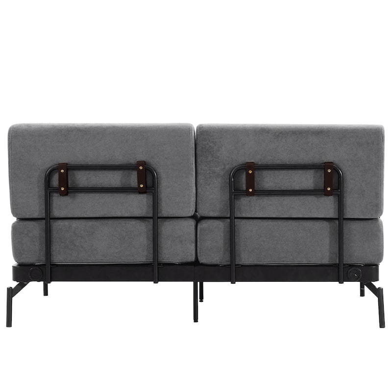 Roomfitters Loveseat Sofa with USB Ports and Cylindrical Armrests, 2-Seater Couch for Living Room