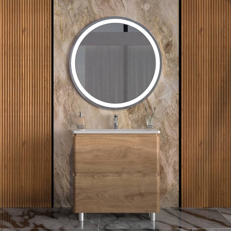 Modern Free Standing Bathroom Vanity with Washbasin | Comfort Collection mirror Omega R-line 40" included
