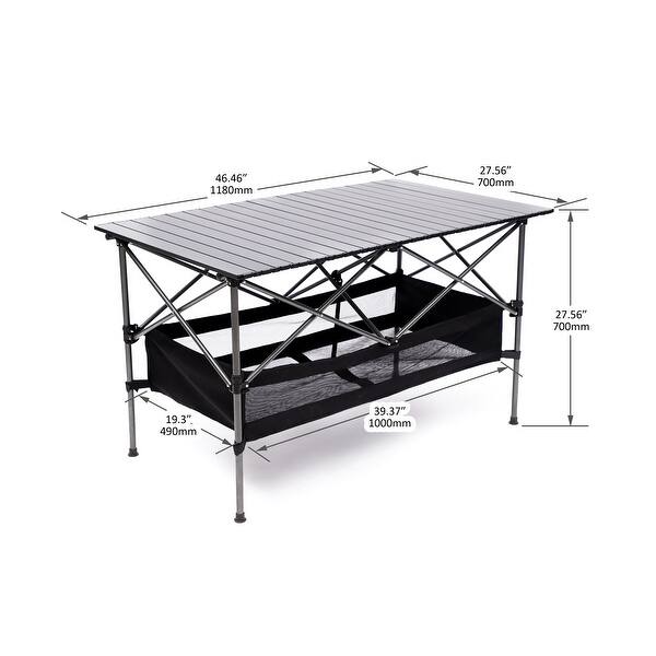 JASIWAY Outdoor Aluminum Rollup Rectangular Table with Carrying Bag