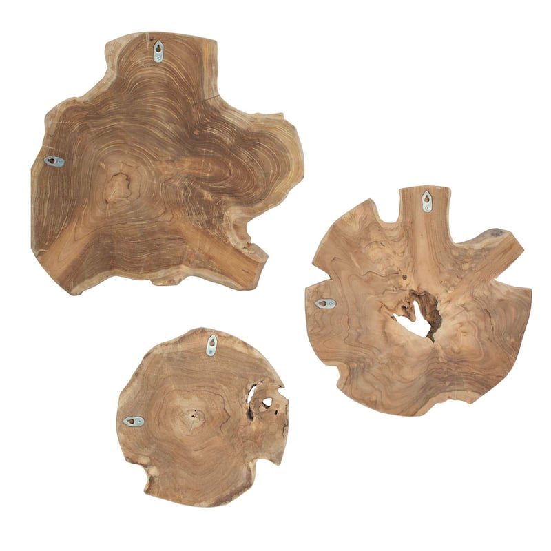 Uttermost 04392 Kalani 20" Tall Teak Wood Botanical Wall Art Set of 3