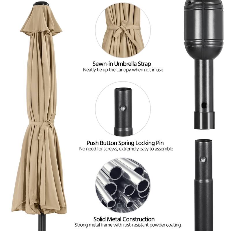 Yaheetech 9ft Outdoor Umbrella Market Umbrella with Push Button Tilt and Crank