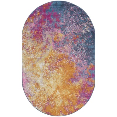 Roni Power Loomed Abstract Area Rug By HomeRoots - 5' x 8'