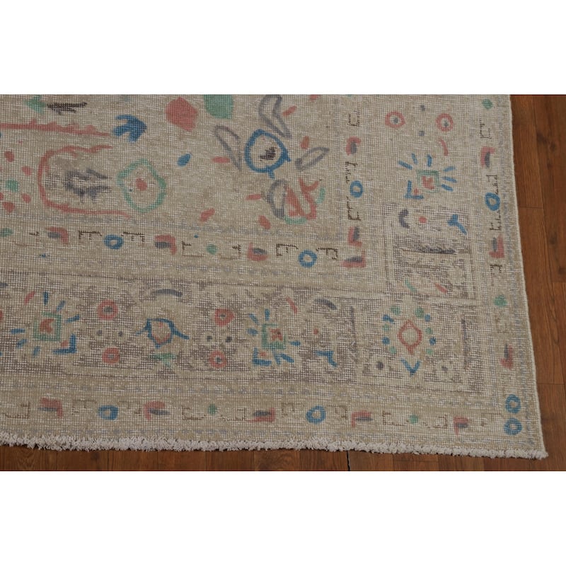 Overdyed Tabriz Persian Area Rug Hand-Knotted Wool Carpet - 7'8"x 10'8"