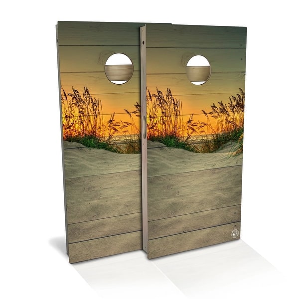 slide 2 of 8, Sea Oats Outdoor Cornhole Board Set Backyard 2x4 - Include Carrying Case
