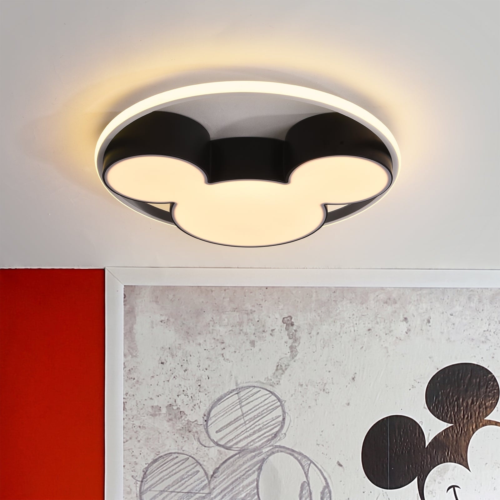 Modern Cartoon Dimmable LED Round Flush Mount Kids Light - 20.5 Inches