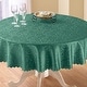 preview thumbnail 4 of 22, Solid Scroll Scalloped Edge Tablecloth Forest Green - 70" Round