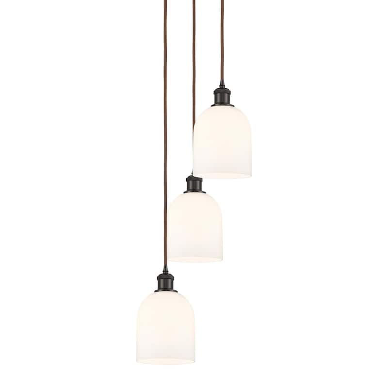 Innovations Lighting 113B-3P-30-12 Bella Pendant Bella 3 Light 12" - Oil Rubbed Bronze / Gloss White