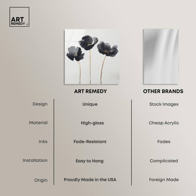 Nocturnal Flowers II Acrylic by Art Remedy, Ready to Hang