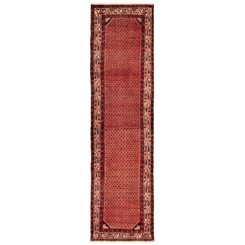 ECARPETGALLERY Hand-knotted Andelz Red Wool Rug - 2'7 x 9'5 - Red - 2'7 x 9'5