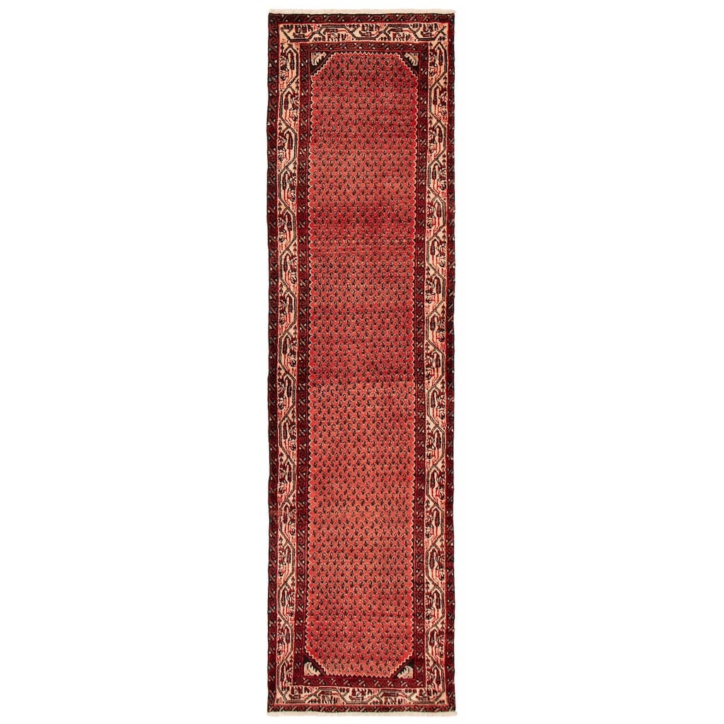 ECARPETGALLERY Hand-knotted Andelz Red Wool Rug - 2'7 x 9'5