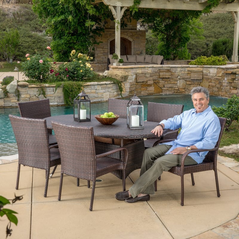 Blakely Outdoor 7-piece Wicker Dining Set by Christopher Knight Home