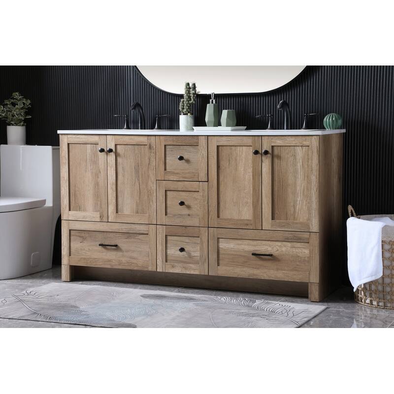 Elegant Lighting VF2860D Soma 60" Free Standing Double Basin Vanity