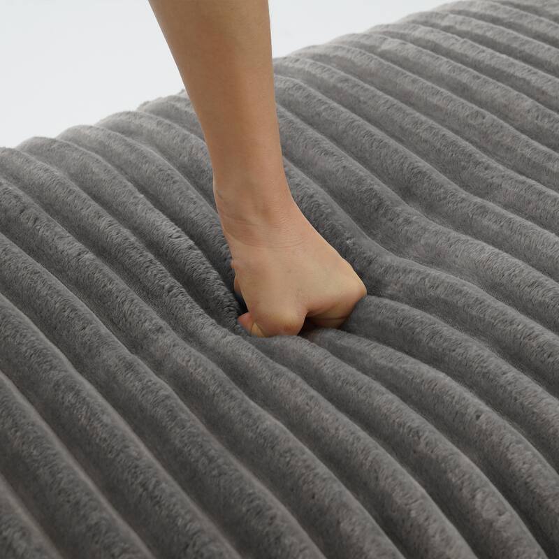 40" W Oversized Rectangle Plush Corduroy Ottoman