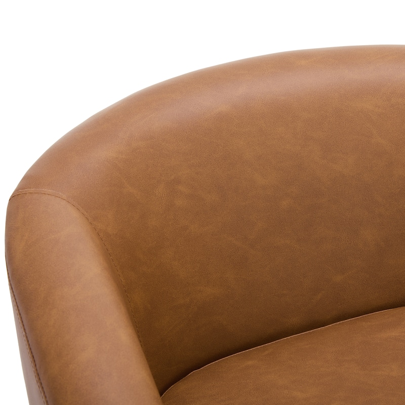 Modern Upholstered Swivel Barrel Club Arm Accent Chair for Living Room