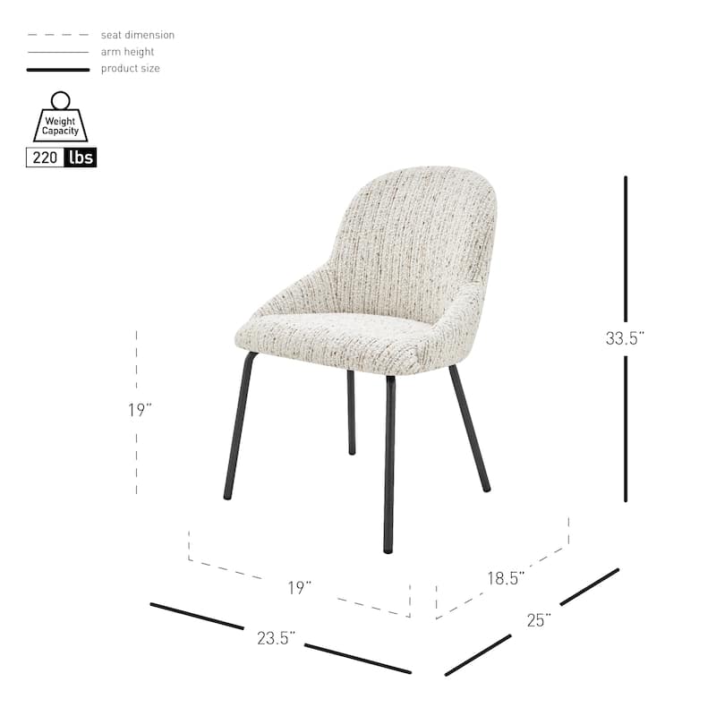 NPD Furniture Katrisa Boucle Dining Side Chair (Set of 2)