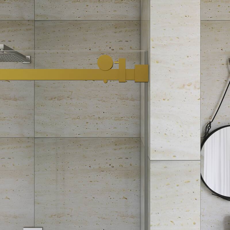 60" x 76" Sliding Frameless Shower Door - 60'' x 0.38'' x 76''
