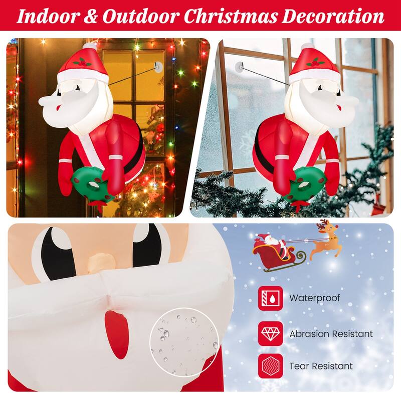Costway 3.3FT Inflatable Christmas Santa Claus Broke Out from Window - See Details