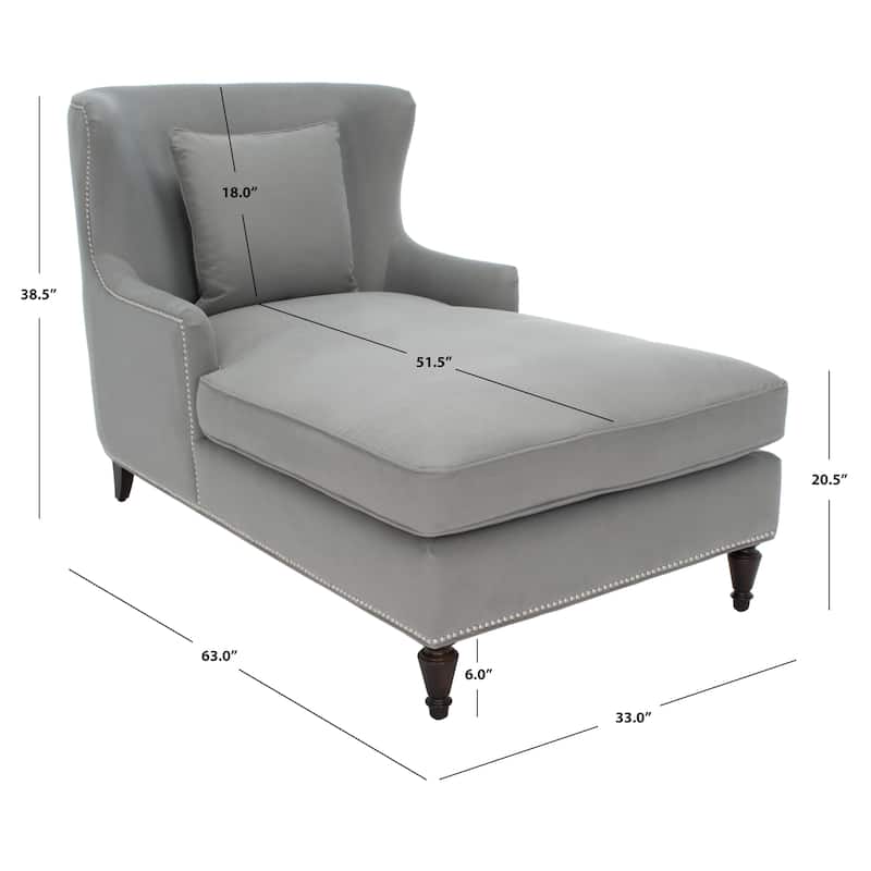SAFAVIEH Couture Salbjorg Upholstered Chaise Lounger - 33 In W x 63 In D x 38.5 In H - 33Wx63Dx39H