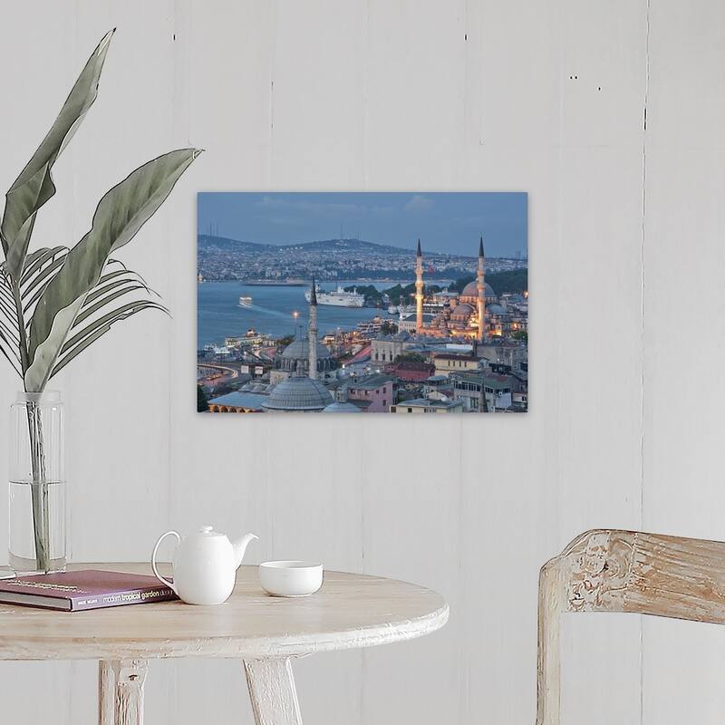 "Mosque of Valide Sultan in Eminonu, Istanbul, Turkey." Canvas Wall Art - 24" x 16"