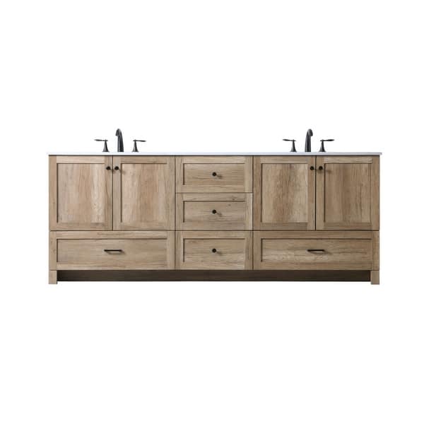 slide 2 of 11, Elegant Lighting VF2884D Soma 84" Free Standing Double Basin Vanity Natural Oak - Oak Finish