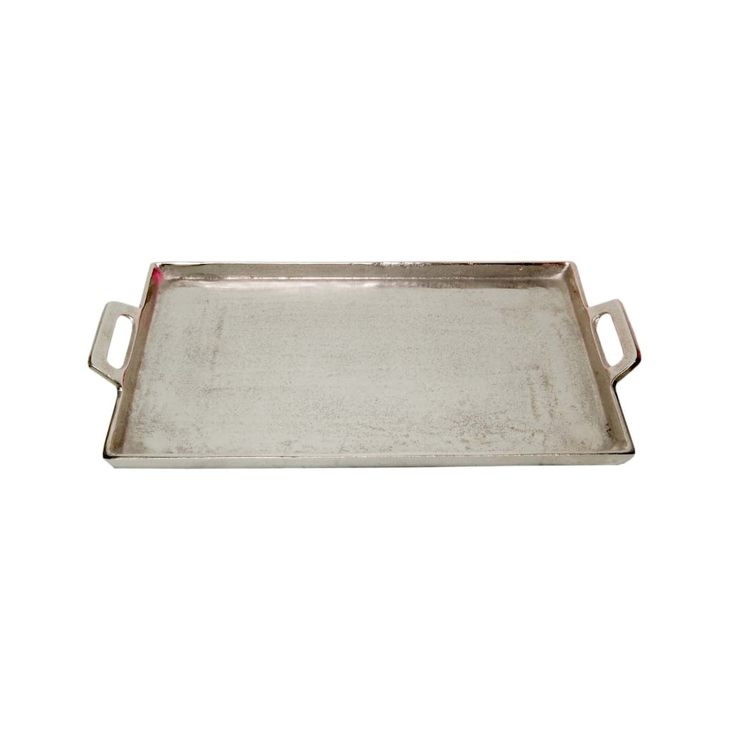 Alum. Tray w/Handles 11.5x20" - Raw Alum. - RAW NICKEL