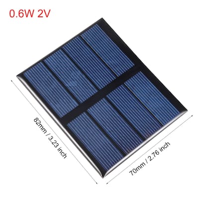 5Pcs 0.6W 2V Micro Solar Panel Module DIY Polysilicon for Toys Charger - Black,Green - 3.2"x 2.7"(L*W)