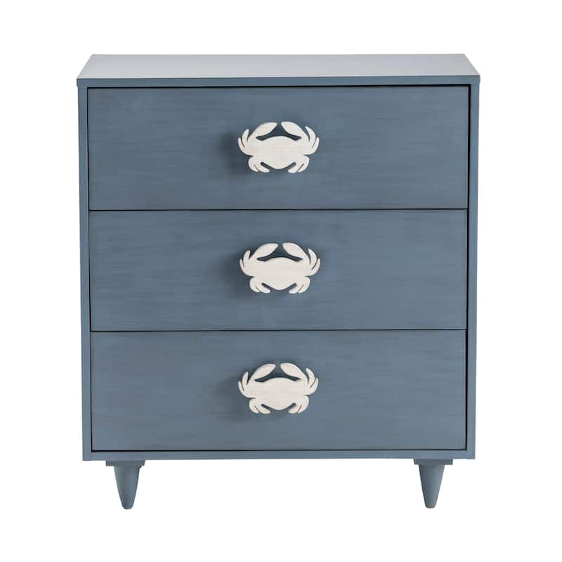 Grand Bay Three-Drawer Chest - 28x15x31 - 28x15x31 - Smokey Blue - Wood