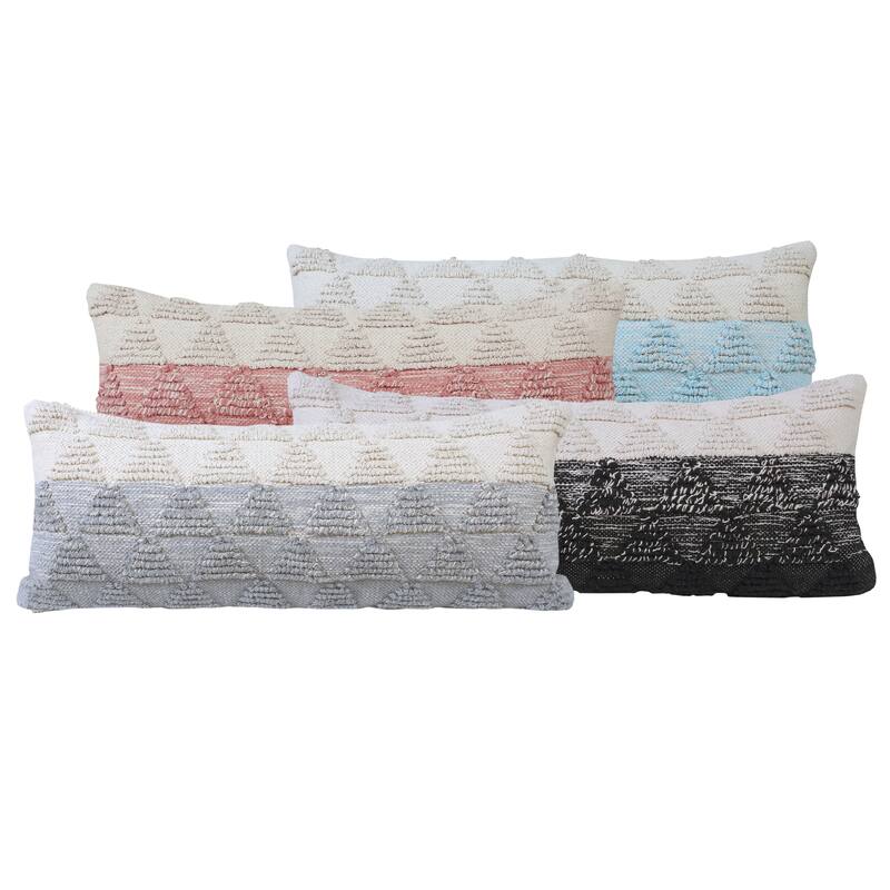 Sevita Contemporary Textured Diamond Cotton Throw Pillow