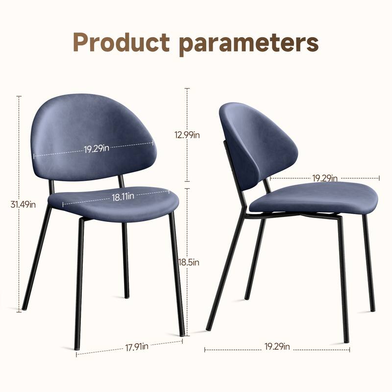 Set of 4 Upholstered Boucle Fabric Dining Chairs Mid-Century Modern Dining Chairs with Curved Backrest for Dining Room Kitchen