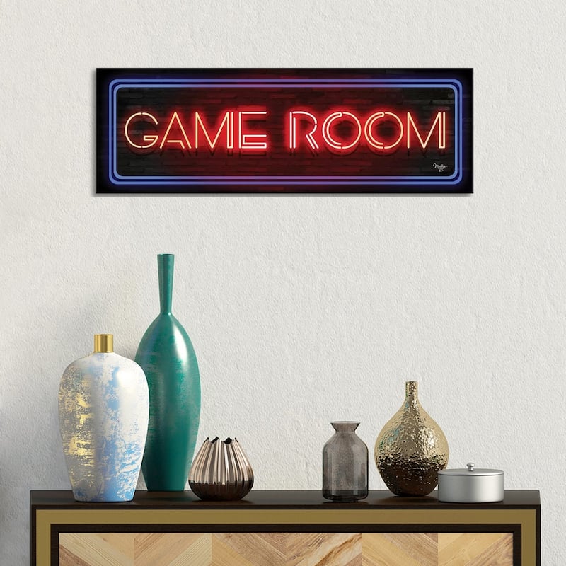 iCanvas "Game Room Neon Sign " by Mollie B. Canvas Print - 12x36x1.5