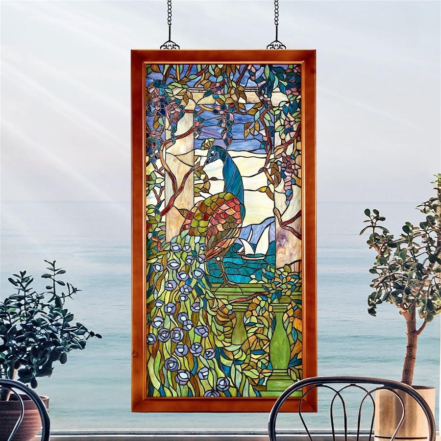 Design Toscano Peacock  Wisteria Tiffany-Style Stained Glass Window Bed  Bath  Beyond 21154085