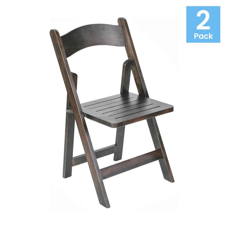 2PK Comm. Grade Solid Wood Portable Folding Dining Chair - 17.5"W x 18"D x 31.25"H